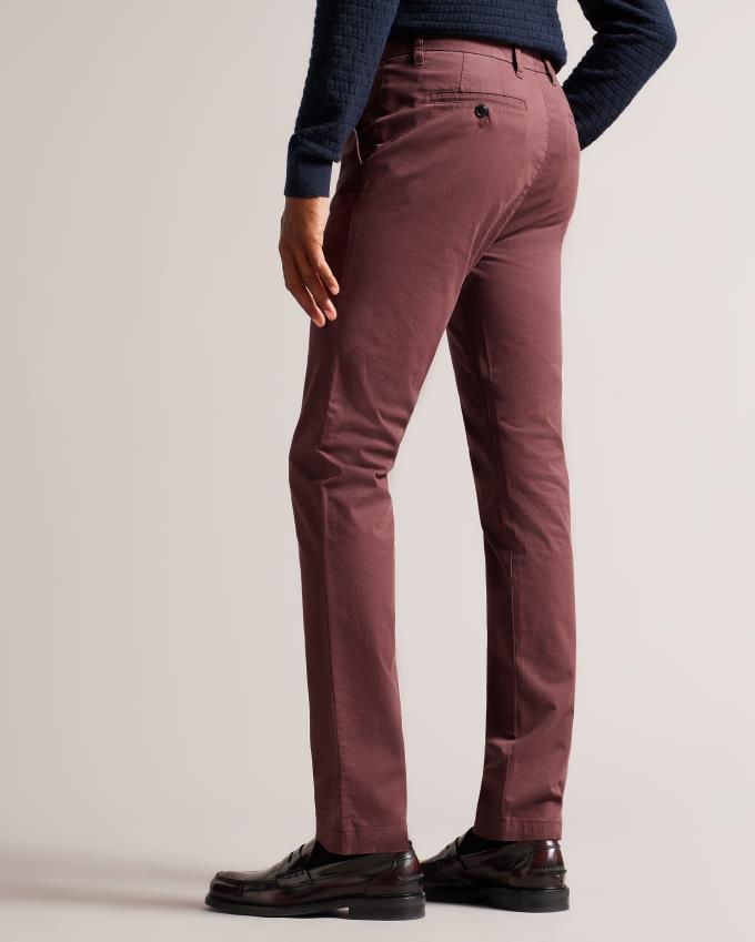 Pantalon Chino Ted Baker Slim Bordeaux Homme | TLD-41910028